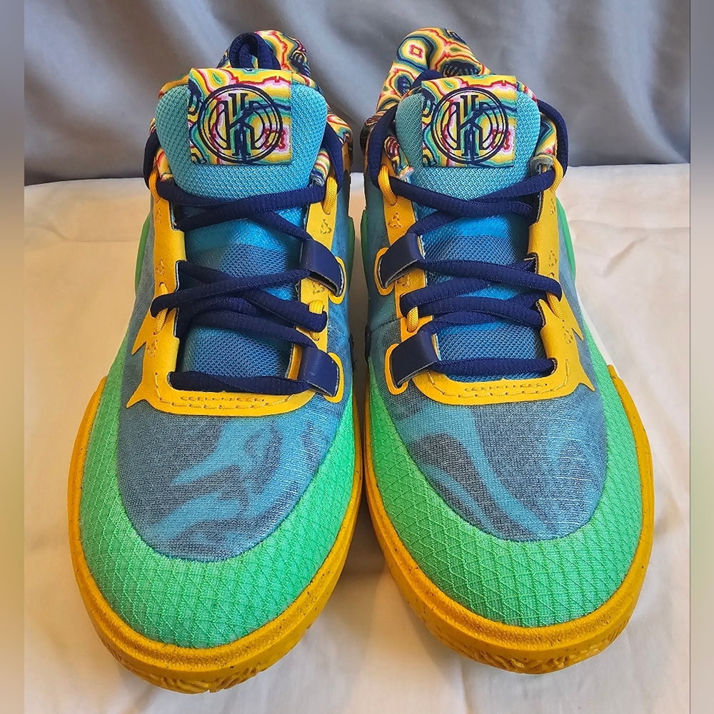 Nike Kids Sneakers in Blue, Green, and Yellow
